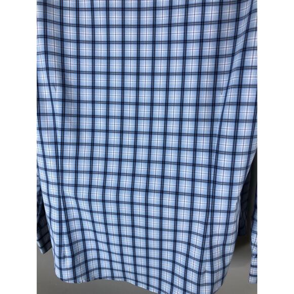 Mizzen + Main Men’s Long Sleeve Button Down Shirt Size L Blue And White Plaid - Picture 7 of 12